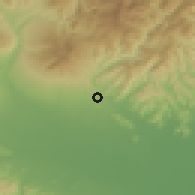 Shaded relief of the 54 km around Ōmama, drawn from the GMTED2010 grid
