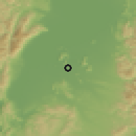 Shaded relief of the 55 km around Ōmihachiman, drawn from the GMTED2010 grid