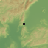 Shaded relief of the 55 km around Ōtsu, drawn from the GMTED2010 grid