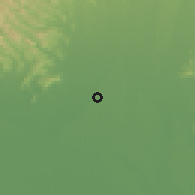 Shaded relief of the 54 km around Oyama, drawn from the GMTED2010 grid