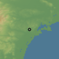 Shaded relief of the 54 km around Rifu, drawn from the GMTED2010 grid