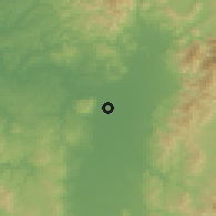 Shaded relief of the 53 km around Daisen, drawn from the GMTED2010 grid