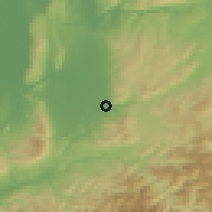 Shaded relief of the 55 km around Sakurai, drawn from the GMTED2010 grid