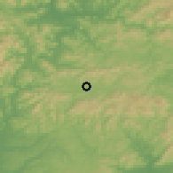 Shaded relief of the 55 km around Sasayama, drawn from the GMTED2010 grid