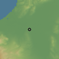 Shaded relief of the 52 km around Ebetsu, drawn from the GMTED2010 grid