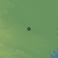 Shaded relief of the 55 km around Shiki, drawn from the GMTED2010 grid