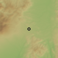 Shaded relief of the 54 km around Shirakawa, drawn from the GMTED2010 grid