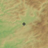 Shaded relief of the 55 km around Ena, drawn from the GMTED2010 grid
