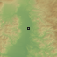 Shaded relief of the 53 km around Shiwa, drawn from the GMTED2010 grid