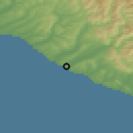Shaded relief of the 52 km around Shizunai, drawn from the GMTED2010 grid