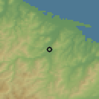 Shaded relief of the 52 km around Engaru, drawn from the GMTED2010 grid
