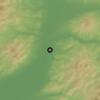 Shaded relief of the 52 km around Sunagawa, drawn from the GMTED2010 grid