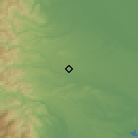 Shaded relief of the 55 km around Tachikawa, drawn from the GMTED2010 grid