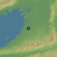 Shaded relief of the 55 km around Takaishi, drawn from the GMTED2010 grid