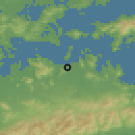 Shaded relief of the 55 km around Takamatsu, drawn from the GMTED2010 grid