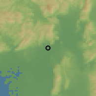 Shaded relief of the 55 km around Takatsuki, drawn from the GMTED2010 grid