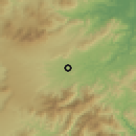 Shaded relief of the 55 km around Taketa, drawn from the GMTED2010 grid