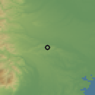 Shaded relief of the 55 km around Tama, drawn from the GMTED2010 grid