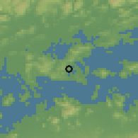 Shaded relief of the 55 km around Tamano, drawn from the GMTED2010 grid