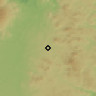 Shaded relief of the 54 km around Tamura, drawn from the GMTED2010 grid