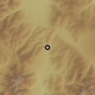 Shaded relief of the 55 km around Tatsuno, drawn from the GMTED2010 grid