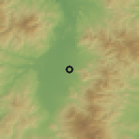Shaded relief of the 54 km around Tendō, drawn from the GMTED2010 grid