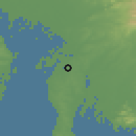 Shaded relief of the 55 km around Tokai, drawn from the GMTED2010 grid