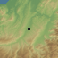 Shaded relief of the 54 km around Tokamachi, drawn from the GMTED2010 grid