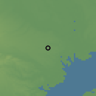 Shaded relief of the 55 km around Tōkyō, drawn from the GMTED2010 grid