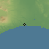 Shaded relief of the 52 km around Tomakomai, drawn from the GMTED2010 grid