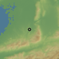 Shaded relief of the 55 km around Tondabayashi, drawn from the GMTED2010 grid