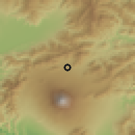Shaded relief of the 55 km around Fujikawaguchiko, drawn from the GMTED2010 grid