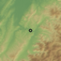Shaded relief of the 54 km around Uonuma, drawn from the GMTED2010 grid