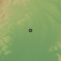 Shaded relief of the 54 km around Utsunomiya, drawn from the GMTED2010 grid