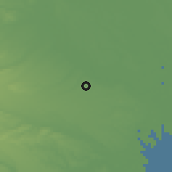 Shaded relief of the 55 km around Wakō, drawn from the GMTED2010 grid