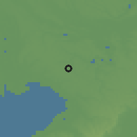 Shaded relief of the 55 km around Yachiyo, drawn from the GMTED2010 grid