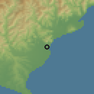 Shaded relief of the 55 km around Yaizu, drawn from the GMTED2010 grid