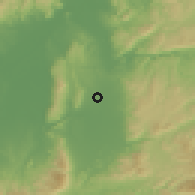 Shaded relief of the 55 km around Yamatokōriyama, drawn from the GMTED2010 grid