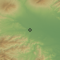 Shaded relief of the 55 km around Fujioka, drawn from the GMTED2010 grid