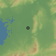 Shaded relief of the 55 km around Yao, drawn from the GMTED2010 grid
