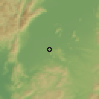 Shaded relief of the 55 km around Yasu, drawn from the GMTED2010 grid