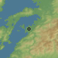 Shaded relief of the 56 km around Yatsushiro, drawn from the GMTED2010 grid