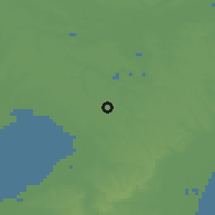 Shaded relief of the 55 km around Yotsukaidō, drawn from the GMTED2010 grid