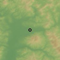 Shaded relief of the 52 km around Fukagawa, drawn from the GMTED2010 grid