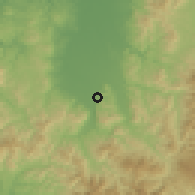 Shaded relief of the 54 km around Yuzawa, drawn from the GMTED2010 grid