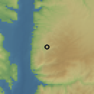 Shaded relief of the 56 km around Judayta, drawn from the GMTED2010 grid