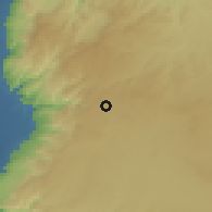 Shaded relief of the 56 km around al-Bunayyat, drawn from the GMTED2010 grid