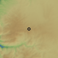 Shaded relief of the 56 km around Qafqafā, drawn from the GMTED2010 grid