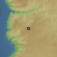 Shaded relief of the 56 km around Şafūţ, drawn from the GMTED2010 grid