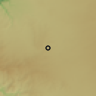 Shaded relief of the 56 km around al-H̨amrā', drawn from the GMTED2010 grid